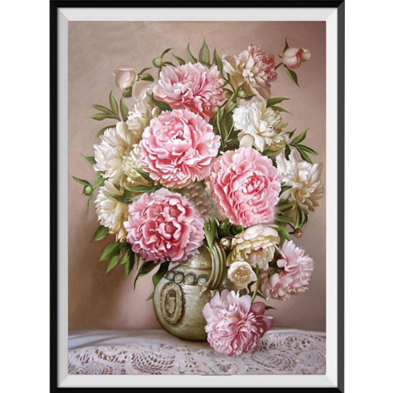 5D DIY Алмазная картина Красивые цветы Фотографии Алмазная вышивка Набор для вышивки крестом Полный горный хрусталь Мозаика Домашний декор