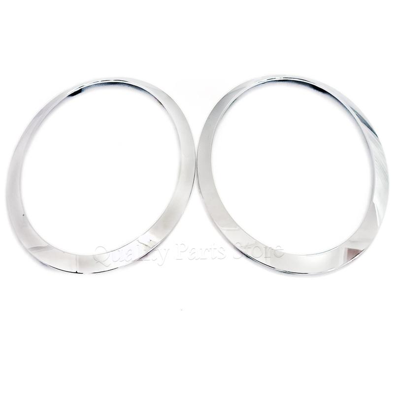 NEW For Cooper F55 F56 F57 2014-2021 Gloss Black/Silver Plated Headlight Ring Bezel Trim Surround Cover 51137300631 51137300632