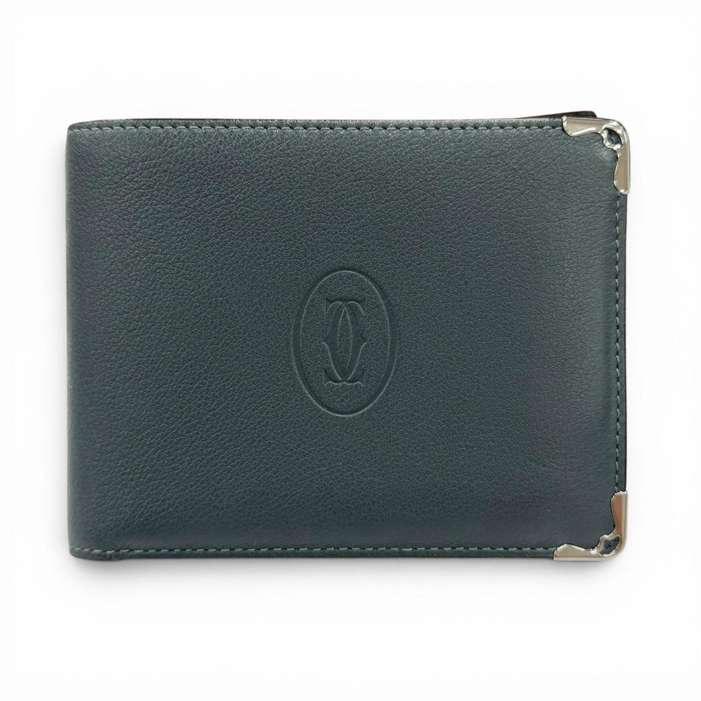 Pristine Cartier Bifold Wallet Must de Cartier Navy system leather mens Used