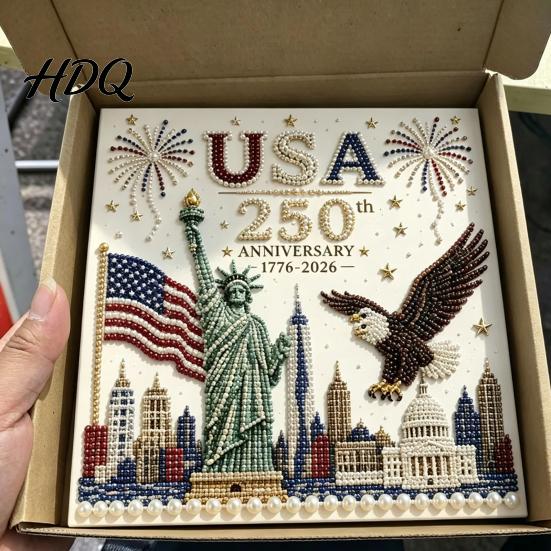 Ручная работа США Декор Набор для жемчужной живописи к 250-летию DIY Арт Патриотический подарочный набор Набор для бисероплетения для начинающих взрослых