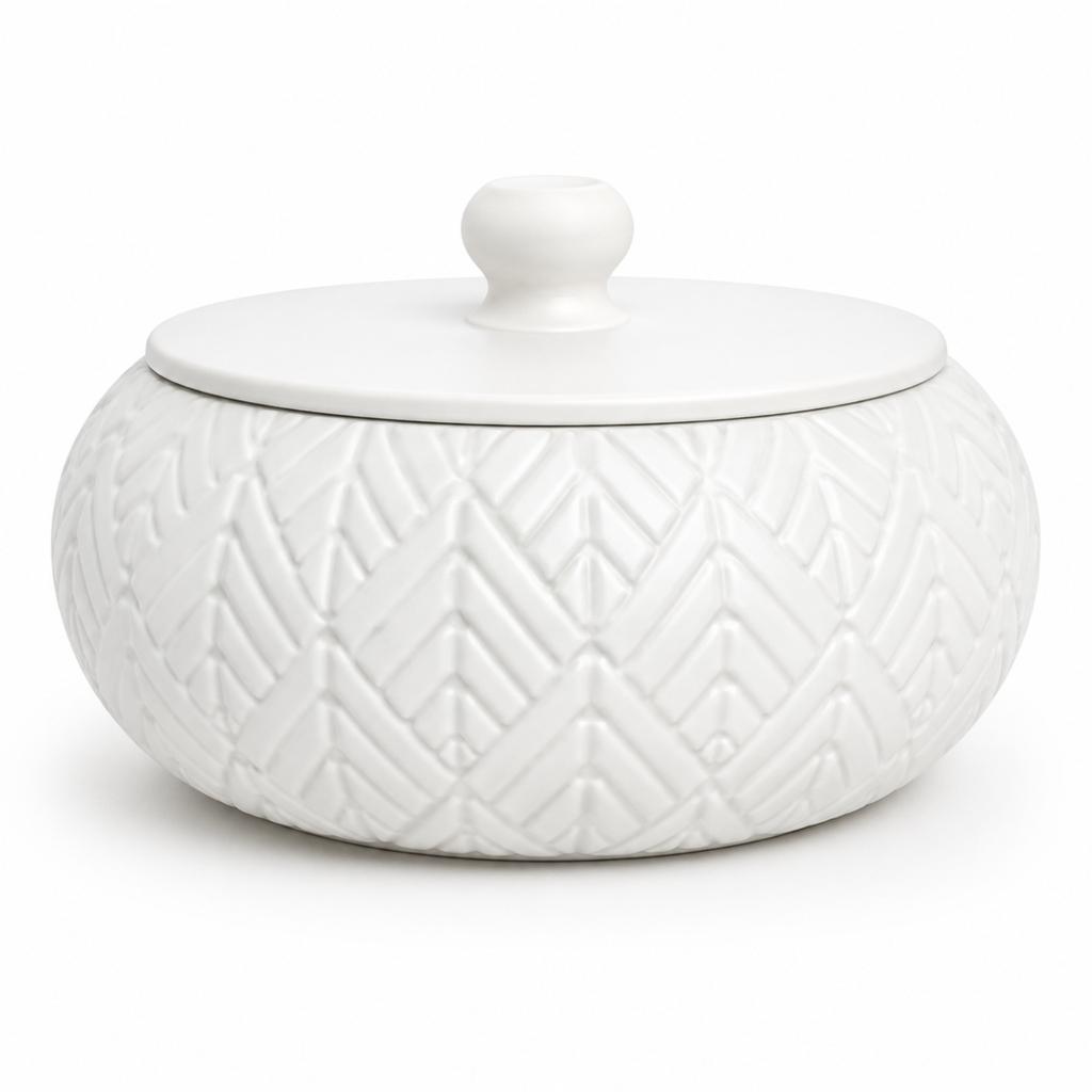 Jewelry organizer white box with decorative lid for dressing table
