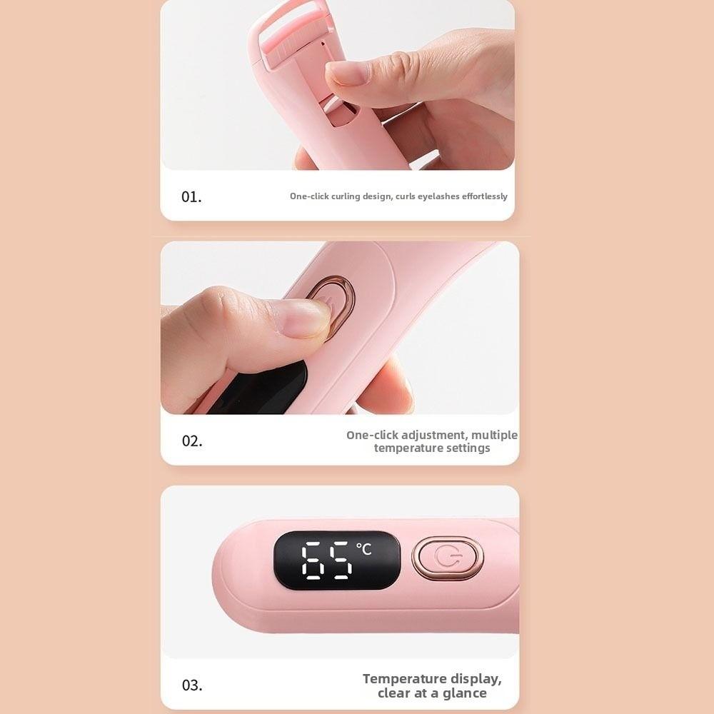 Digital Display Heated Eyelash Curler Rechargeable Lash Curling Wand Professional