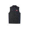 Training Series Solid Color Logo Print Zipper Stand Collar Thick Warm Vest Men Vest Black 152247965-2