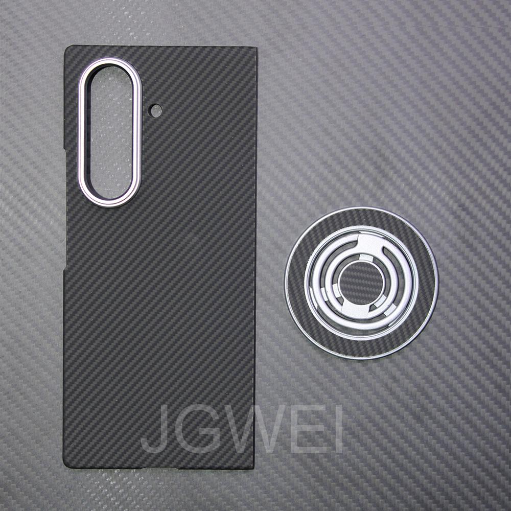 For samsung galaxy z fold 7 carbon case 600d kevlar aramid fiber fabric ultra thin hard cover magnetic balckSlimlightred premium
