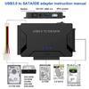 USB 3.0 к SATA IDE Адаптер-конвертер для жесткого диска 3 в 1 IDE SATA Адаптер для 3,5-дюймового и 2,5-дюймового HDD/SSD, CD/DVD ROM