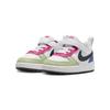 Nike Court Borough Low Recraft TD Белые разноцветные детские кроссовки Ярко-Розовый Светло-Ультрамарин Темно-Обсидиан DV5458-108