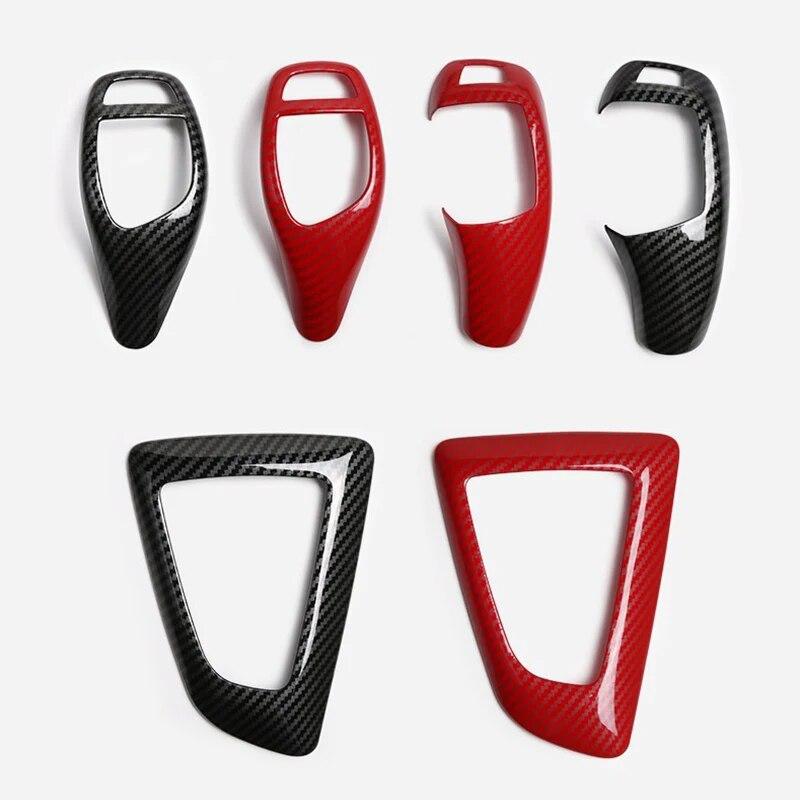 Carbon Fiber Texture ABS Car Gear Shift Knob Handbrake Protector Trim Cover Accessories For BMW F30 F10 F20 F34 F07 X3 X4 X5 X6