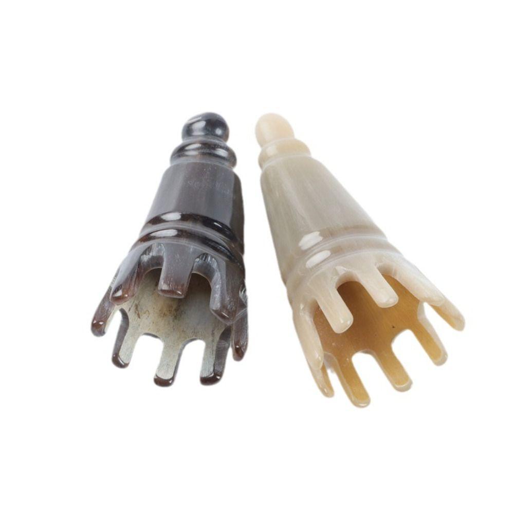 Scalp Massager Brush Long Pointed Shampoo Comb Scrapping Head Buffalo Horn Meridian Comb Hair Wash