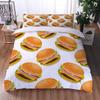 Hamburger Duvet Cover Meat Cheese Fast Food Theme Cartoon Hamburg Pattern Quilt Cover Bedroom Decoration for Children Boys Girls