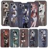 Genshin Impact Game Role для iPhone 11 12 13 15 14 Pro Max чехол для телефона X XR XS 7 8 Plus SE 2020 роскошный черный мягкий чехол Funda