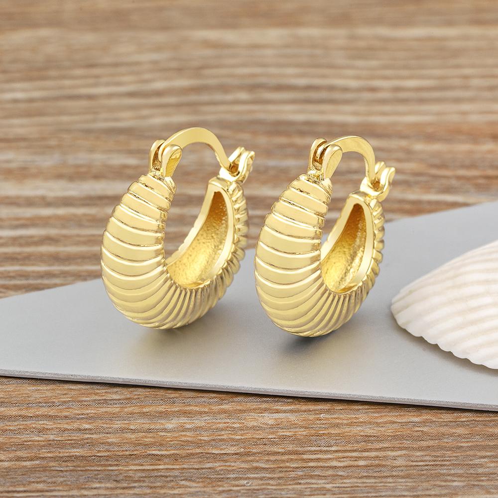 Nidin Ins Hot Sale Simple Fashion Versatile Cosmic Star Series Moon Shape Earrings Gold Plated Ear Jewelry Accessories Gifts