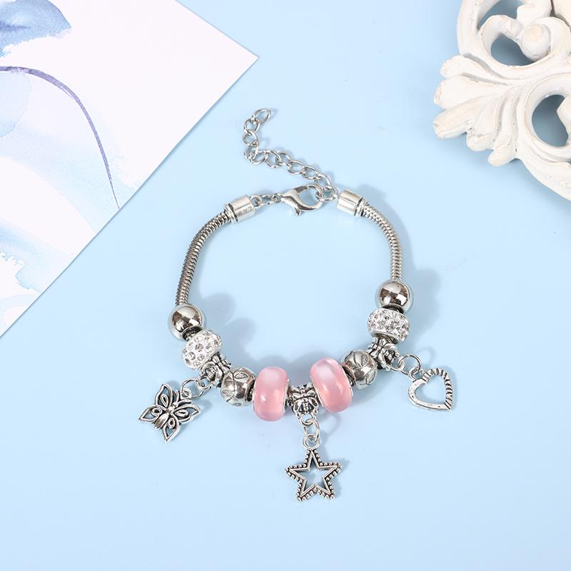 Женский браслет в стиле бохо с бабочкой и звездным сердцем, браслет из бисера, ювелирный браслет с регулируемым отверстием, ювелирные аксессуары