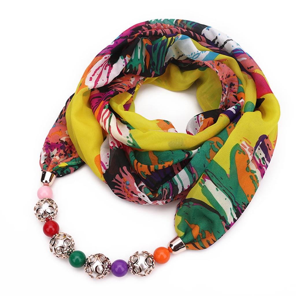 Gorgeous Beads, Circular Ring Scarf, Women's Scarf Accessories, Necklace, Ethnic Style Scarf