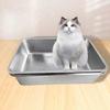 Кошачий туалет съемный из нержавеющей стали, лоток для котят, поддон для туалета для домашних животных, туалет для кошек открытого типа