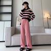 Narrow Version Wide-leg Pants Women's Autumn and Winter New High-waisted Drape Small Loose Straight Casual Glutinous Rice Pants