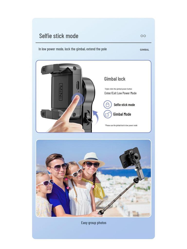 Q18 Handheld Gimbal Stabilizer: Intelligent Face Tracking, Anti-Shake Tripod, Bluetooth Mobile Selfie Stick