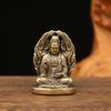 Solid Guanyin Buddha Statue Brass Craft Buddha Pendant Creative Pocket Buddha Ornaments  Table