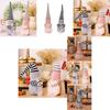 Adorable Plush Gnome Figurine Decor For Christmas Featuring Striped Long Hat Design In Coffee Gray And Pink