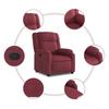Recliner Chair Burgundy Fabric