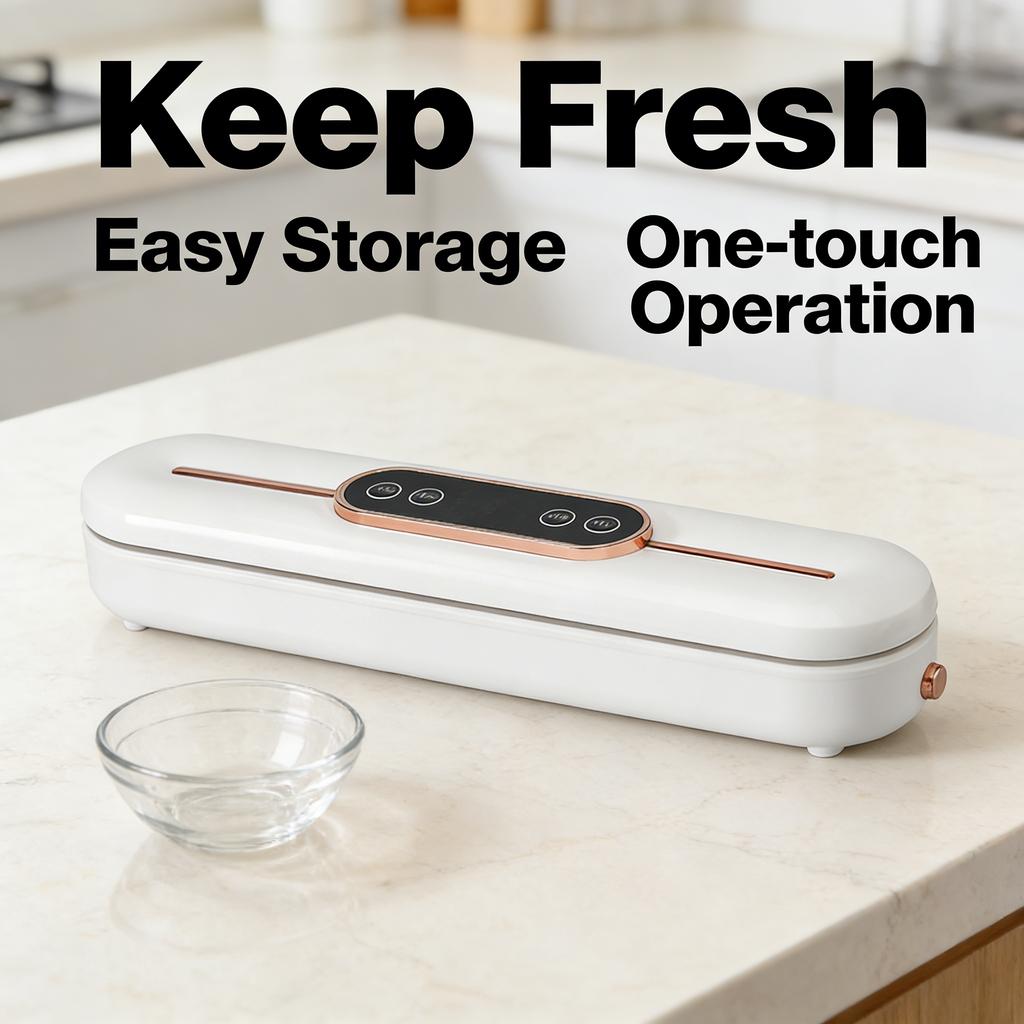 Vacuum Sealer for Food Freshness, Compact Kitchen Storage Solution