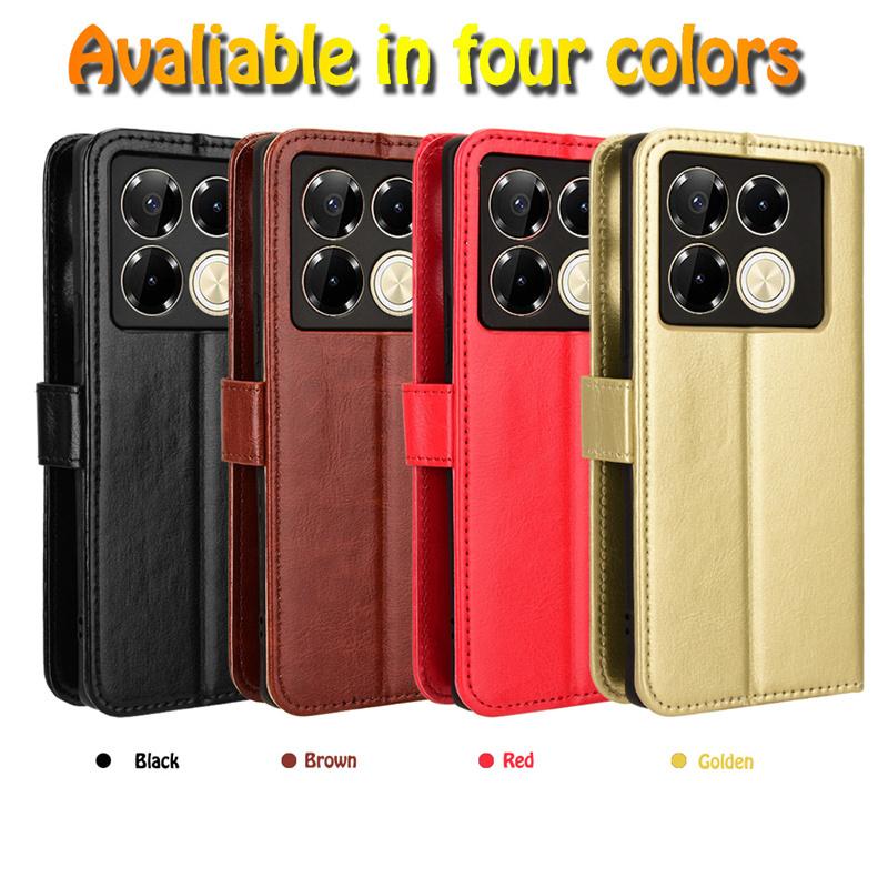 Чехол-кошелек с отделением для карт и подставкой для Infinix Note 40 Pro 5G Pro+ Note 30 30i VIP Note 12 G96, защитный противоударный держатель, деловой чехол