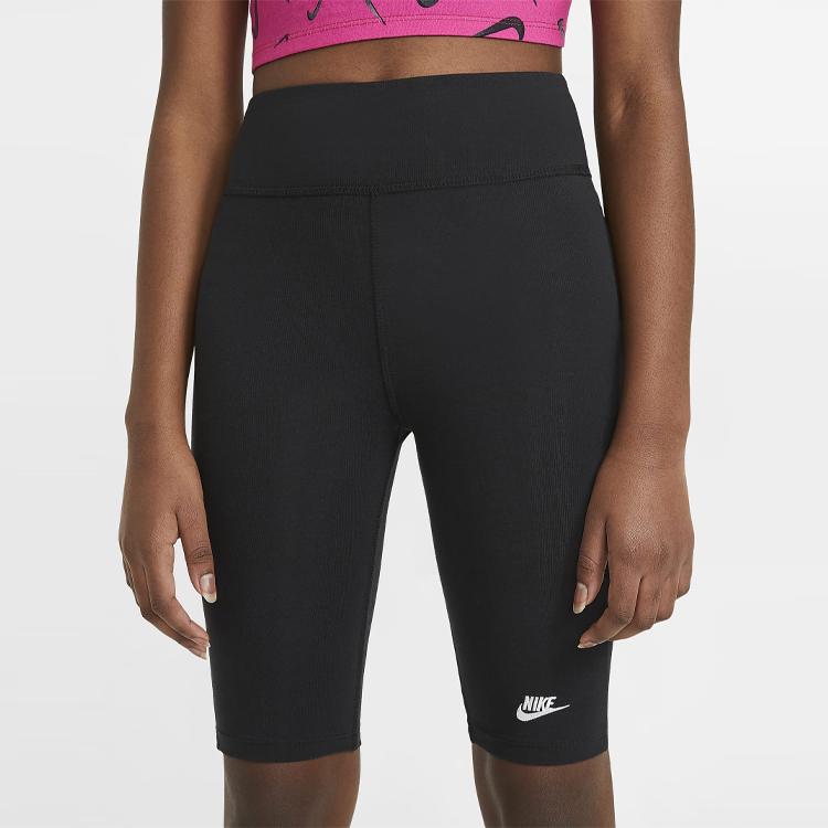 Nike Повседневные шорты с логотипом, облегающего кроя, из эластичного трикотажа, спортивные шорты, детские шорты, черные DA1243-010