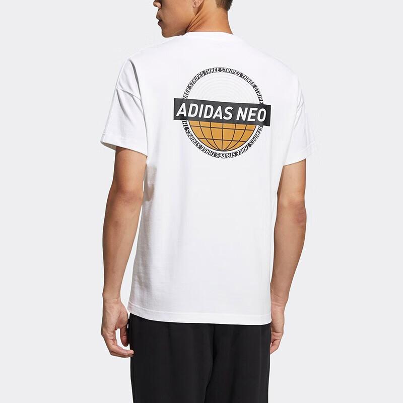 Adidas Футболка с коротким рукавом и круглым вырезом с принтом в виде необуквенного узора, мужская белая футболка HC9689