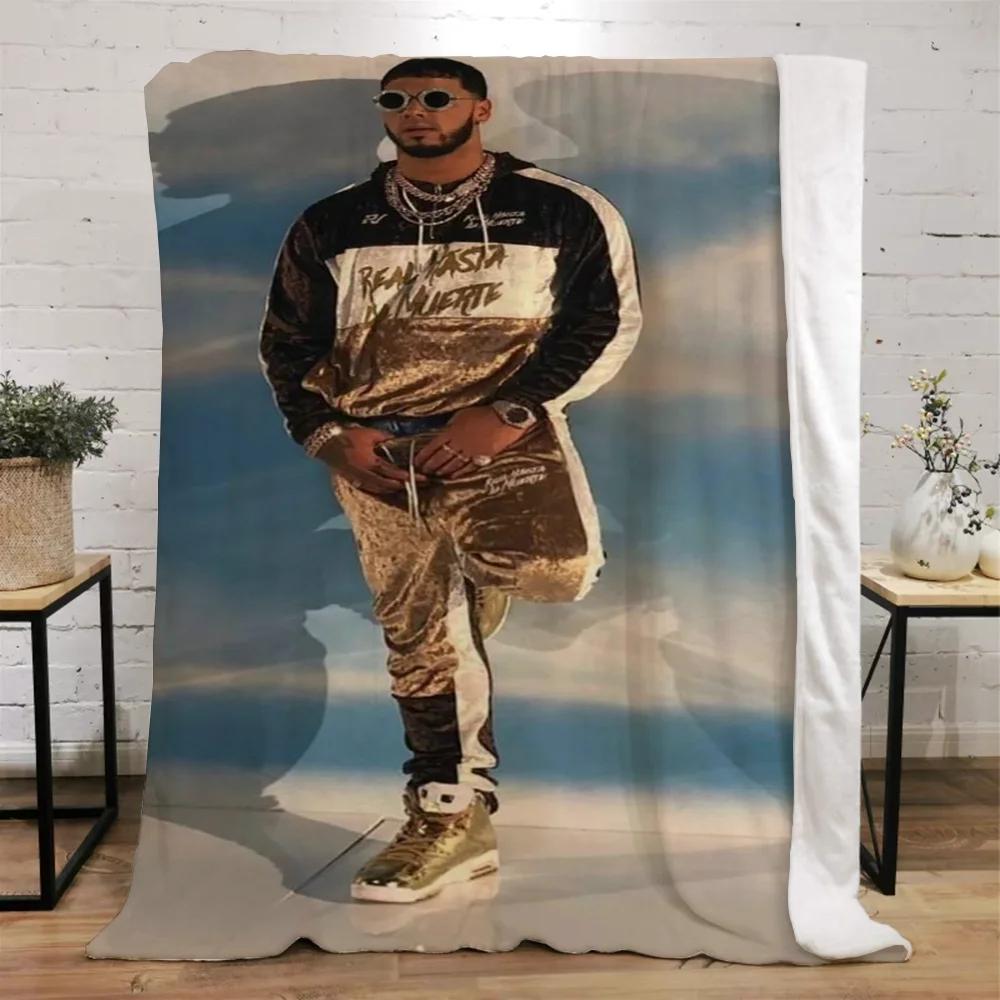 Плед Anuel Aa Покрывала для кровати Персонажи Пушистый Клетчатый Пляжное полотенце Интерьер для дома Роскошное постельное белье Плед на колени Мягкий для сна Размер King