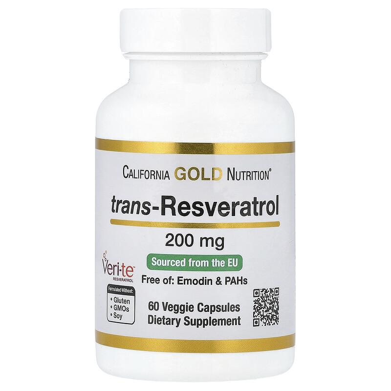 trans-Resveratrol, 200 mg, 60 Veggie Capsules