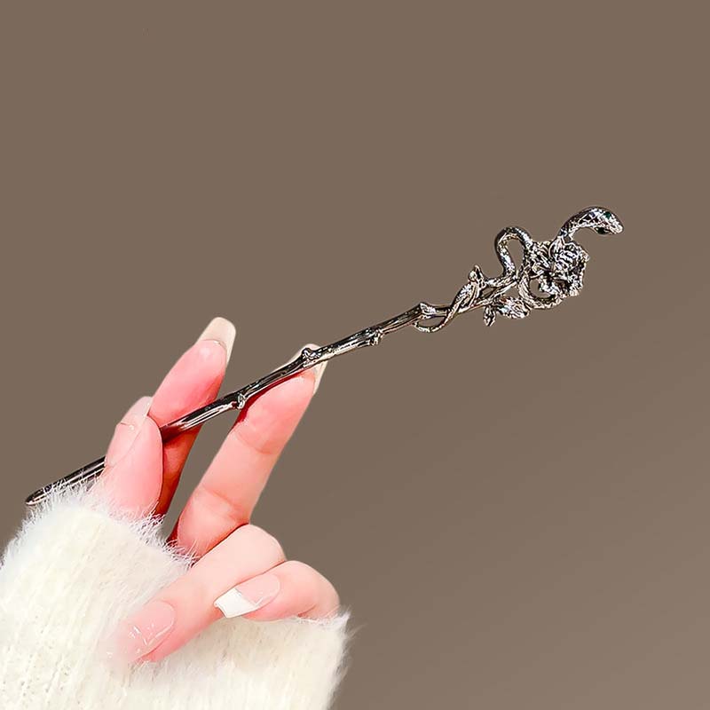 Vintage Crystal Snake Butterfly Hair Sticks for Women Chinese Style Hairpin Disk Hair Chopsticks Charm Metal Hair Accessories