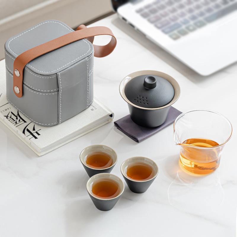 Glass Travel Tea Set Kuaike Cup Small Set Portable Outdoor Kung Fu Tea Set Business Gift
