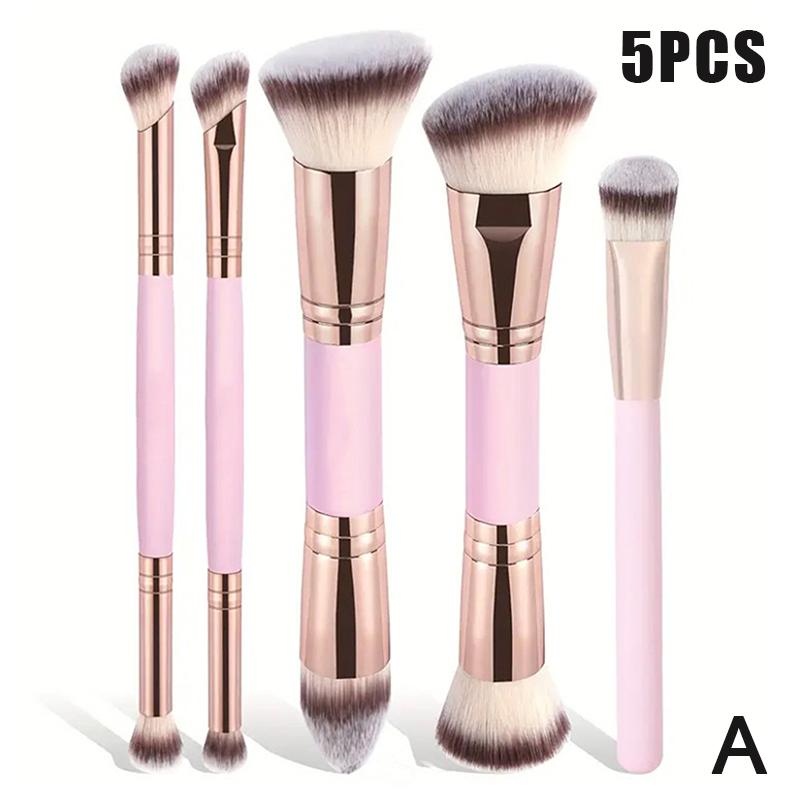 1/2/5 шт. Кисть для макияжа основы Двусторонняя Плоская/Скошенная вершина Кисть для контура Для красоты Растушевки Жидкая Пудра Консилер Крем