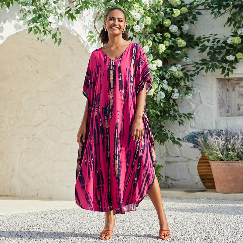 Богемный пляжный кафтан платья для женщин тай-дай летний макси халат летний купальник накидки праздничные купальные костюмы поставка с фабрики большие распродажи