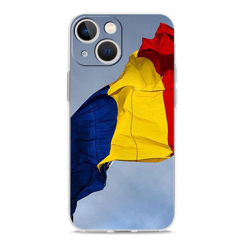 Чехол для телефона iPhone 17 Air Cases iPhone 16 15 12 13 14 Pro Max SE 7 8 Plus iPhone11 Прозрачный Мягкий Чехол Флаг Румынии
