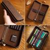 Genuine Leather Pencil Bag Multi-functional Pen Protective Cover  Office School Supplies