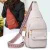 Women's Wide Shoulder Strap Crossbody Bag Chest Bag Large Capacity Multi-Compartment Bag