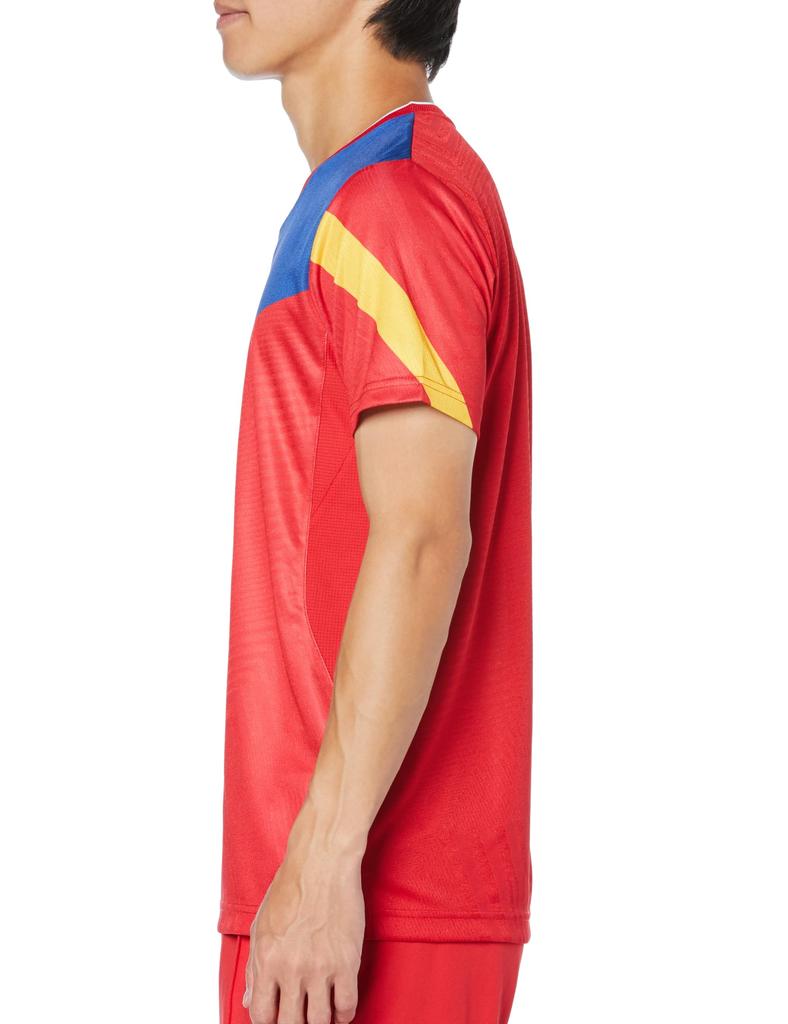 Рубашка с коротким рукавом, игровая рубашка, рубиново-красная, размер L [YONEX] (Подходящий стиль) Мужской (338)