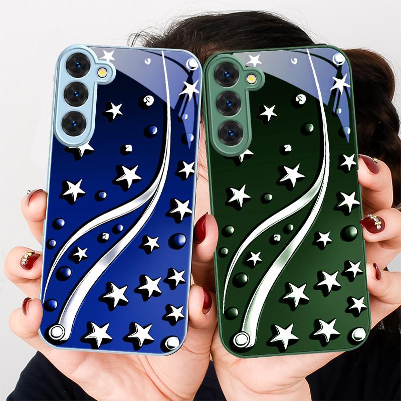 Deep Night with Stars For Samsung S26 S22 S8 S9 10 S20 Ultra S21 Pro S22 Plus S23 FE S24 Ultra S25 Edge S24+ Glass Phone Case