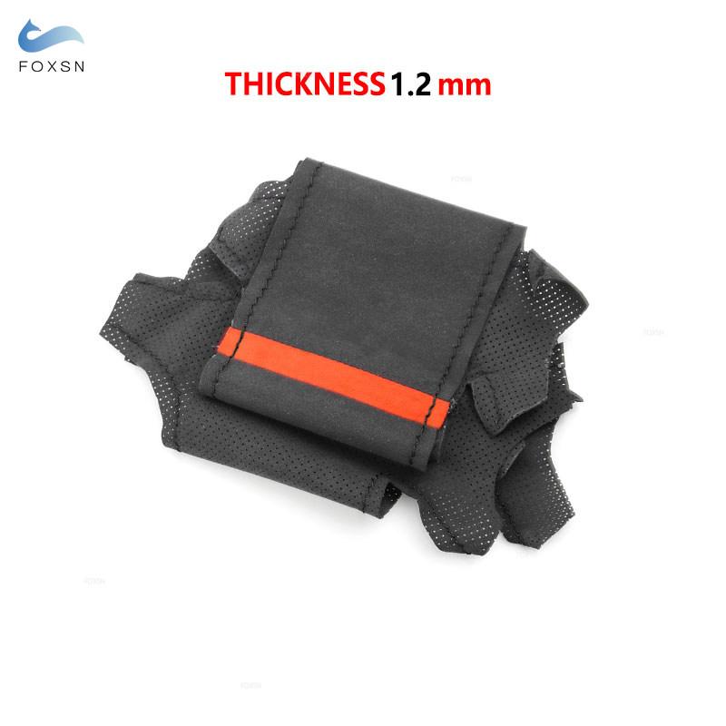 Black Suede Leather Hand Sewing Steering Wheel Cover Trim With Strips For BMW M Sport E90 320i 325i 330i 335i E87 120i 130i