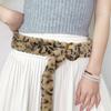 Resin Buckle Leopard Print Plush Belt Furry Jazz Dance Costumes Accessory Streetwear