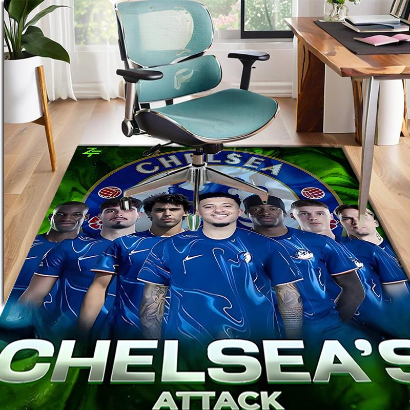 Chelsea F.C Pattern Rug, Indoor/Outdoor Mat, for Picnic, Gameroom, Bedroom, Office, Living Room, Home Decor Carpet, Birthday Gift