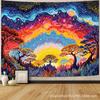 Звездное небо восход украшение ткань лес настенная ткань ковер психоделический богатый красочный фон ткань комнатная подвесная ткань мечтательный гобелен