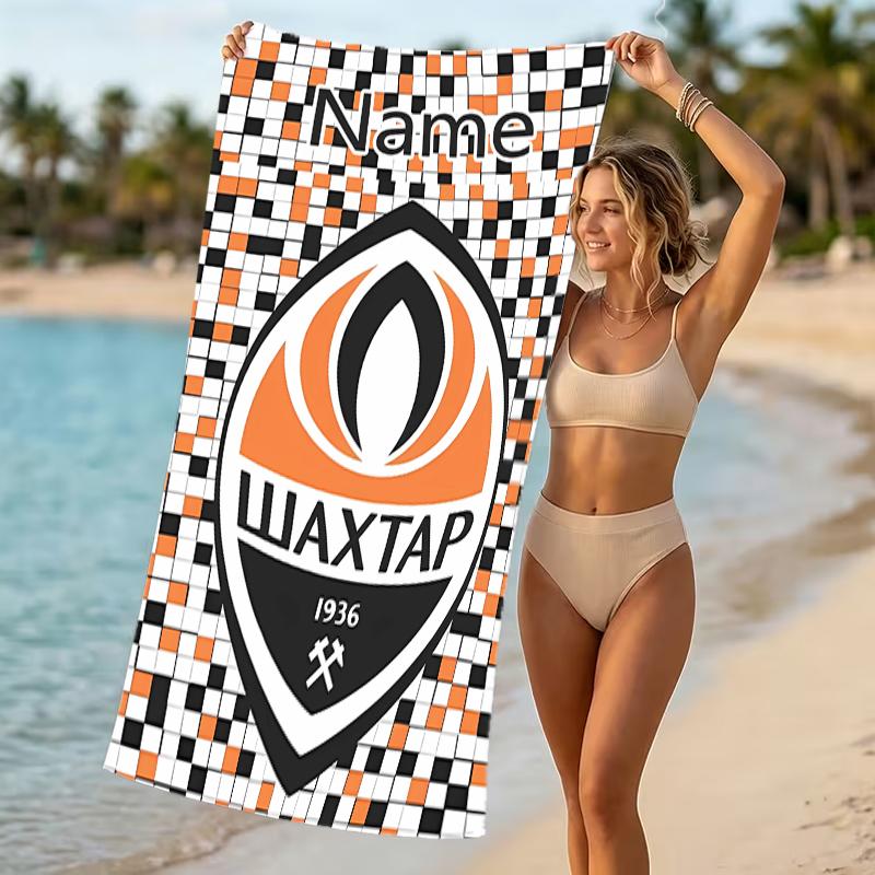 Customizable personalized beach towels FC Shakhtar Donetsk themed designs.Suitable for the beach, yoga, sports;ideal as beach accessories