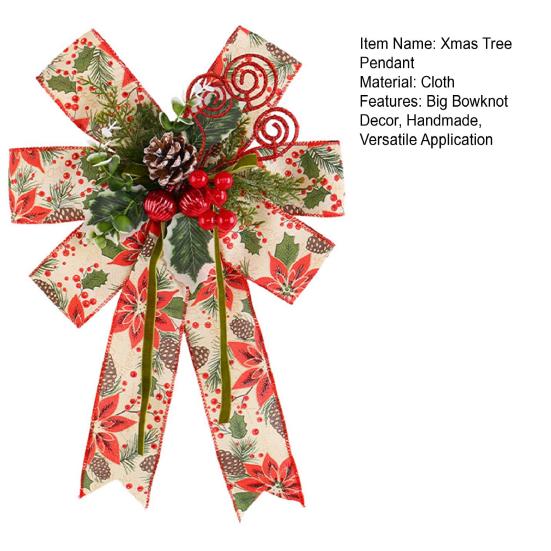 Yousheng Christmas Tree Pendant Bow Large Champagne Christmas Wreath Bow Stunning Gift Bow Knot Wedding Mother Day Decoration