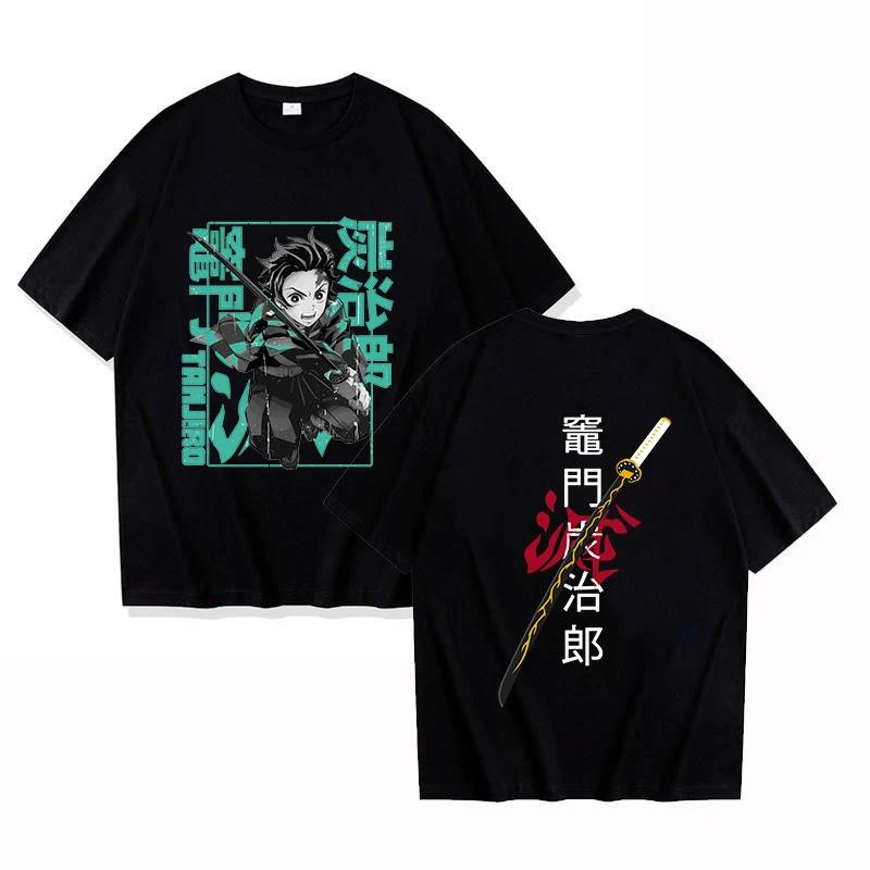 Hot Sale Demon Slayer Kamado Tanjirou Graphic Print T-shirt Women Men Loose Casual Oversized Top Summer New Tee Streetwear Harajuku Short Sleeve