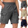 Мужские шорты-карго, повседневные, однотонные, легкие, летние, для работы на открытом воздухе, с несколькими карманами