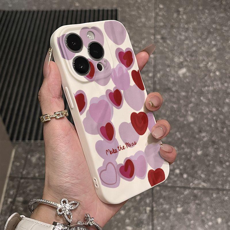 Япония и Южная Корея полноэкранный чехол для телефона iPhone17promax с рисунком в виде сердца, подходит для Apple 16promax fold 15 матовый