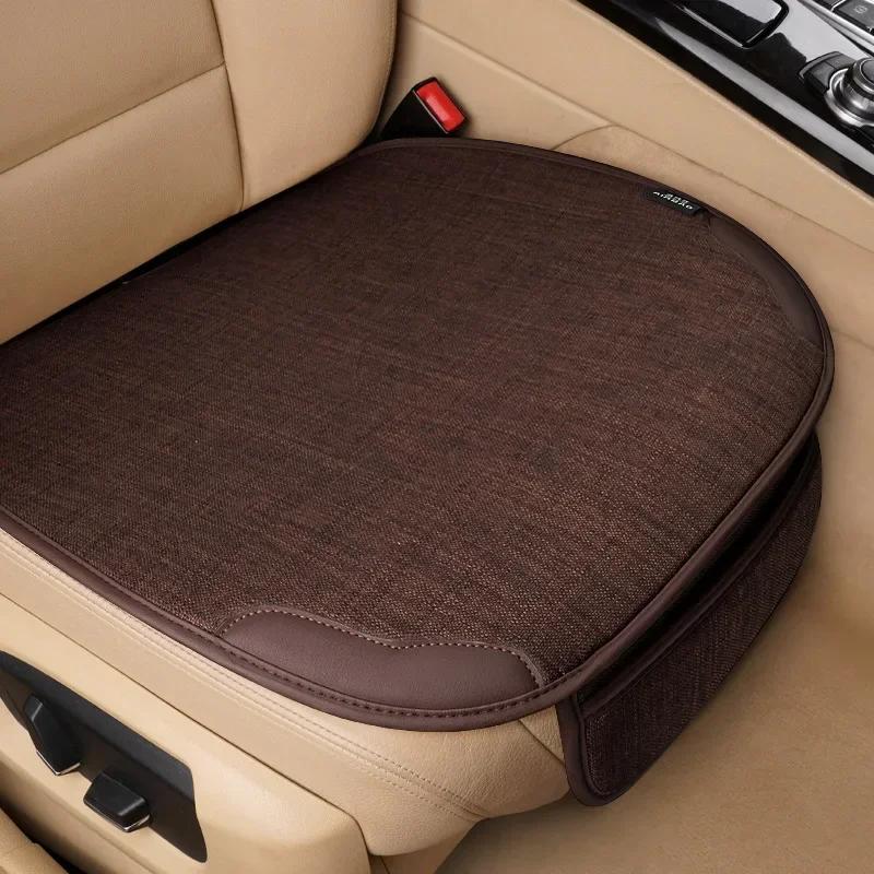 Comfortable Linen Car Seat Cover Cushion Anti Scratch Automotive Seat Protector Cushion Auto Seat Pad Universal for Sedan Suv