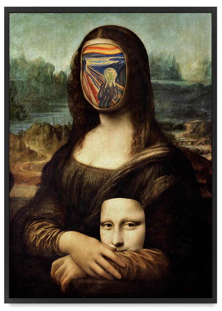 Plakat Mona Lisa scream ramka czarna