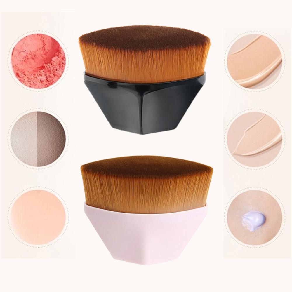 Foundation Brush Tool Professional Natural Hair Soft Smooth BB Cream Makeup Brushes Loose Powder Flat Brush Kit Cosmetic Tool